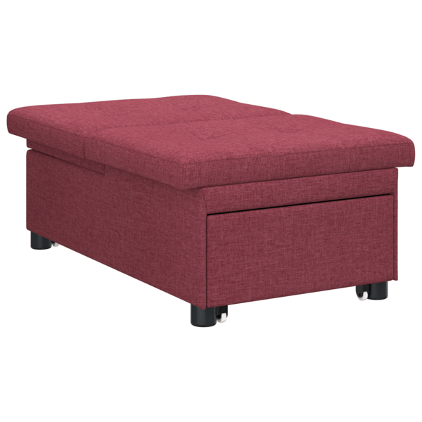 Pull Out Sofa Bed Vinröd 194 x 50 x 82 cm tyg