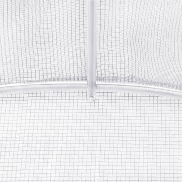 Växthus med stålram vit 54 m² 18x3x2 m