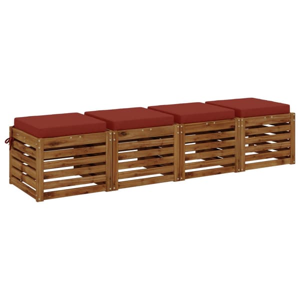 4-delade Sittdynor SOEST 4 st 100% Polyester Röd 40 x 40 x 7 cm