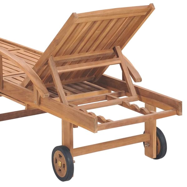 Solsäng 2 st med dyna massiv teak