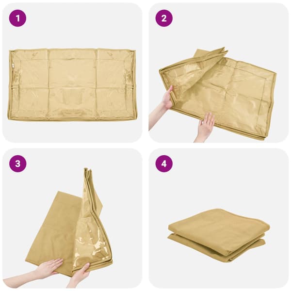 Förvaringslåda med transparent toppfönster 2 pcs Gräddvit