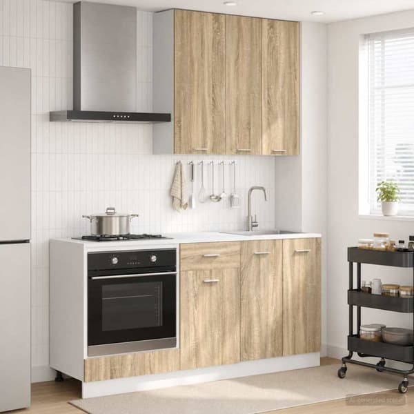 Köksenhet LYON 5 st Sonoma-ek Konstruerat trä