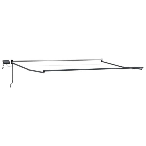 Manuell utdragbar markis med LED-lampor 4,5 × 3 m