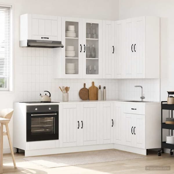 Köksenhet LUCCA 8 pcs Vit högglans Konstruerat trä