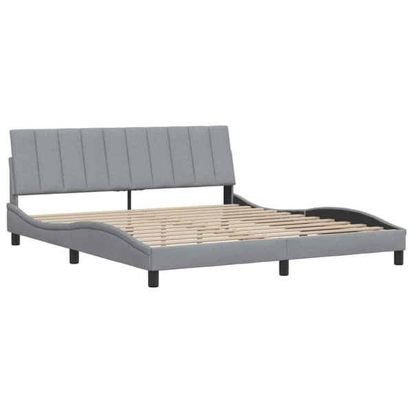 Bed Frame without Mattress "Hanko" Light Grey 180x200 cm Fabric