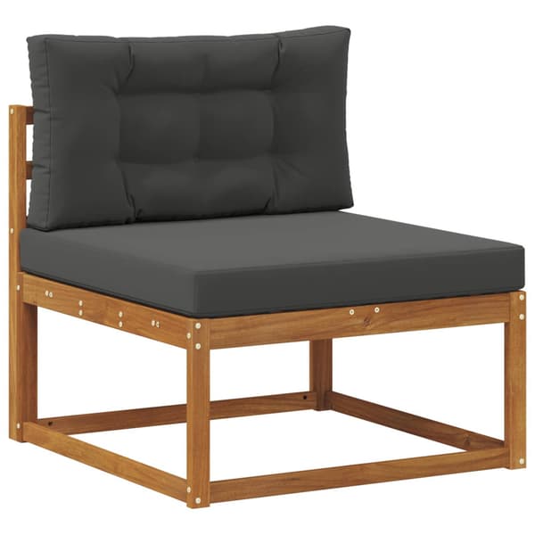 Utomhussoffset med kudde 4 pcs Naturlig och Antracit