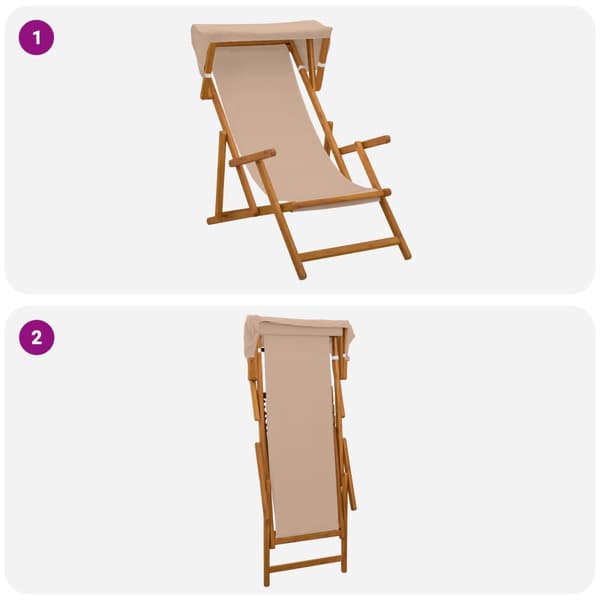 Deck Chair 2 st 3 Position Massiv Eukalyptus Trä Taupe