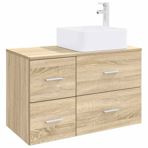 Badrumsmöbelset 2 pcs Sonoma-ek Konstruerat trä