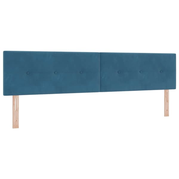 Boxspring säng med madrass och LED Blå 200 x 200 cm Sammet