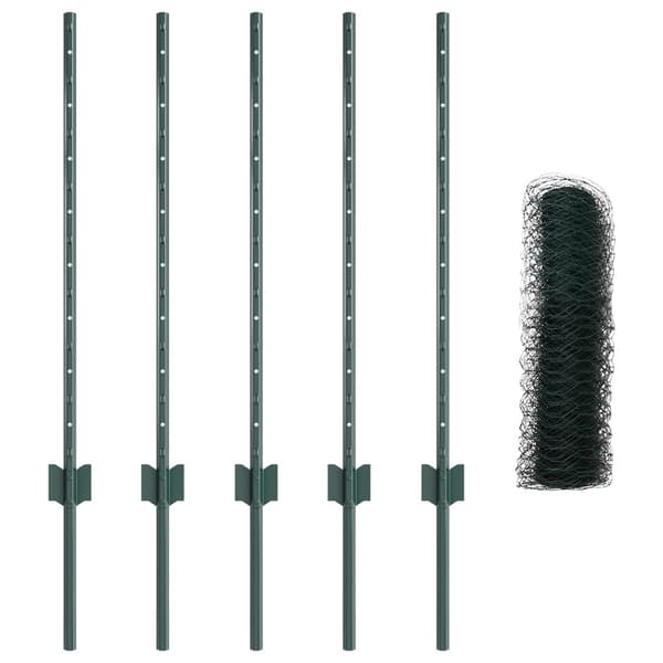 Stängsel med stolpe Grön