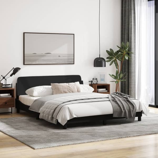 Bed Frame "Dover" Black 160x200 cm Fabric