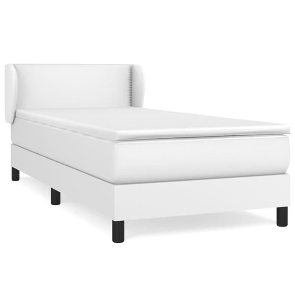 Ramsäng med madrass vit 100x200 cm konstläder
