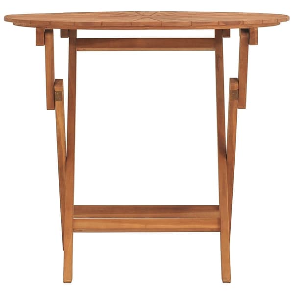 Hopfällbart trädgårdsbord Ø 85x75 cm massiv teak