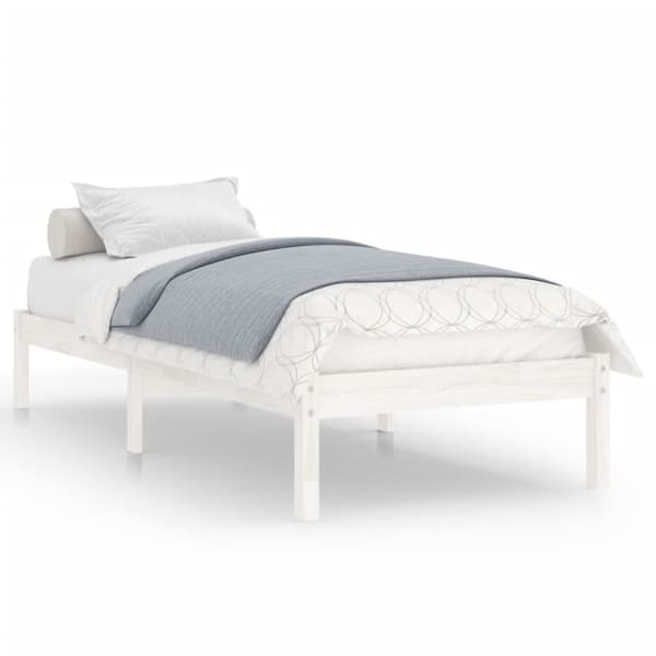 Sängram vit massiv furu 90x200 cm