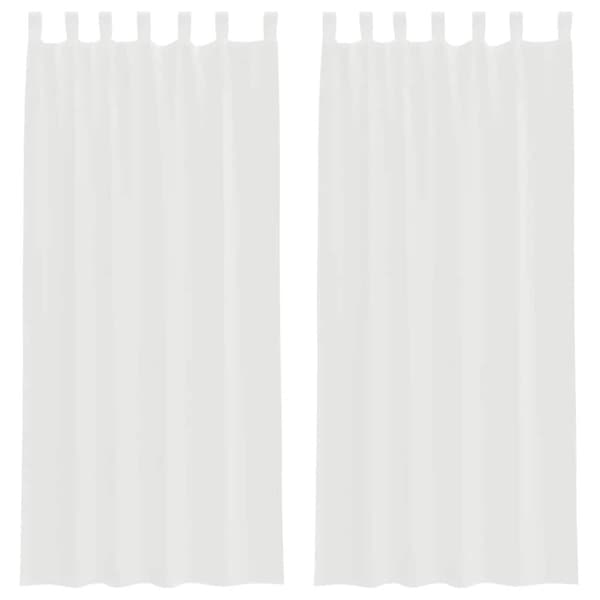 Voile gardiner med stångfickor 2 st vit