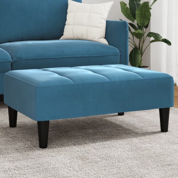 Fotpall Blå 77x55x31 cm sammet