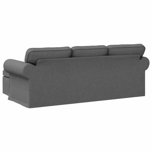 Soffa Mörkgrå 215 x 138 x 80 cm tyg