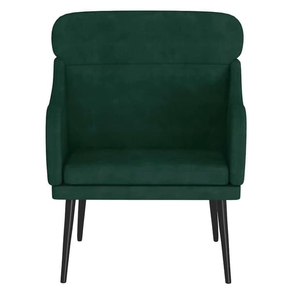 Fåtölj mörkgrön 63x76x80 cm sammet