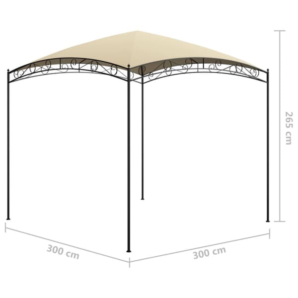 Paviljong 3x3x2,65 m gräddvit 180 g/m²