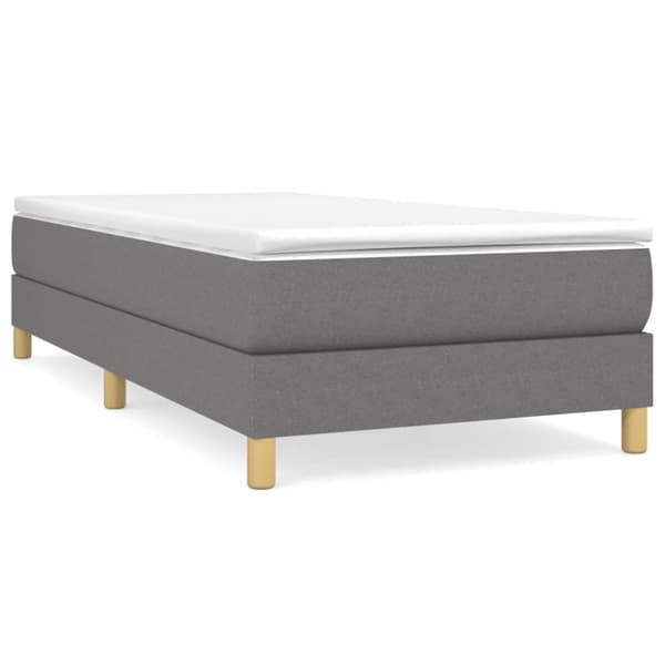 Boxspring-sängram mörkgrå 100x200 cm tyg