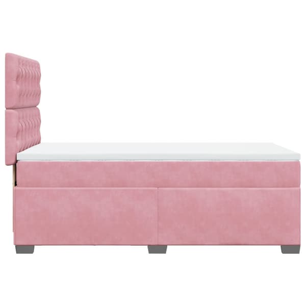 Ramsäng med madrass rosa 100x200 cm sammet