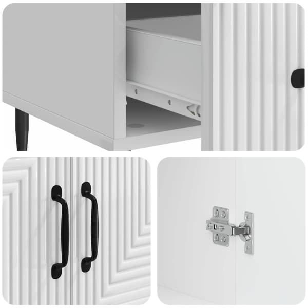 Sideboard Vit högglans 66 x 34,5 x 95 cm Konstruerat trä