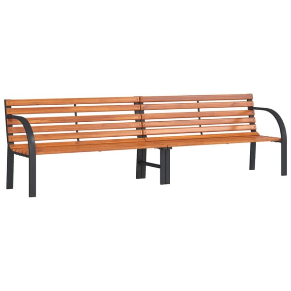 Trädgårdsbänk brun 231 cm trä & pulverlackerat stål