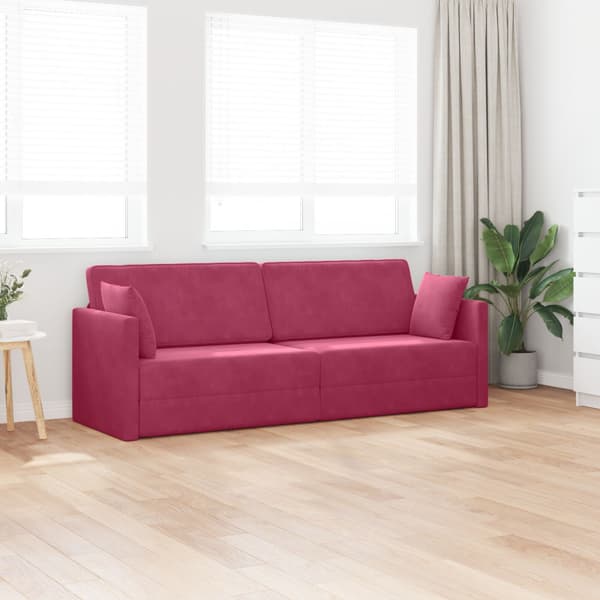 Golvbäddsoffa Vinröd 213 x 70 x 77 cm Sammet