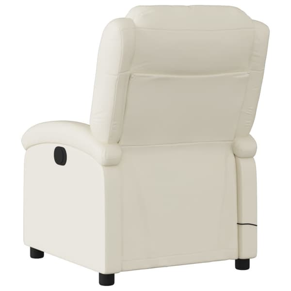 Massagefåtölj krämfärgad konstläder