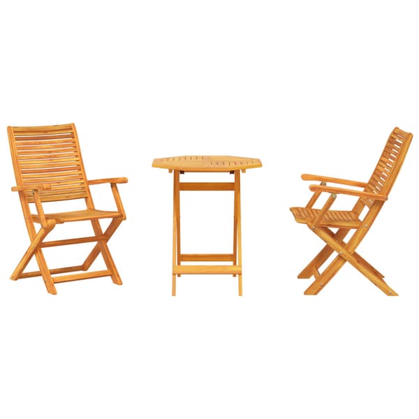Fällbart bistroset 3 pcs Brun Massivt Akaciaträ