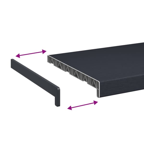 Fönsterbräda Anthracit med träådring 80 x 30 x 4,5 cm PVC
