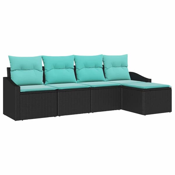 Soffset med kudde 5 pcs Svart konstrotting