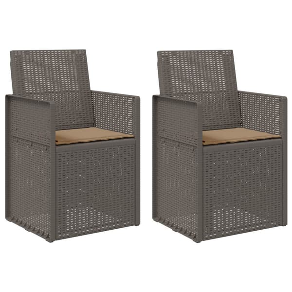 Trädgårdsmatstolar 2 pcs Ljusgrå och Taupe PP
