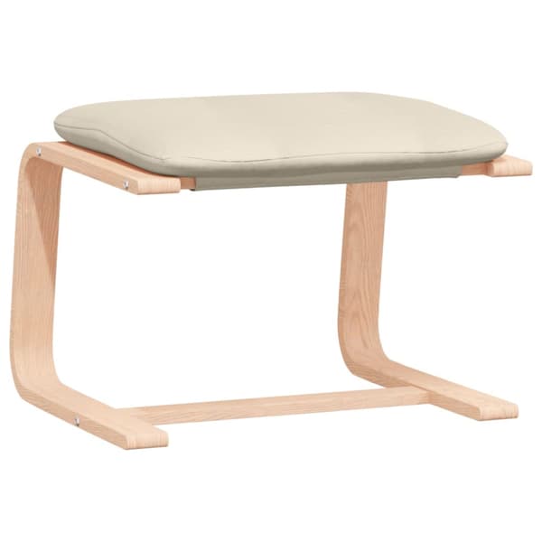 Fotpall gräddvit 51x41x40 cm tyg
