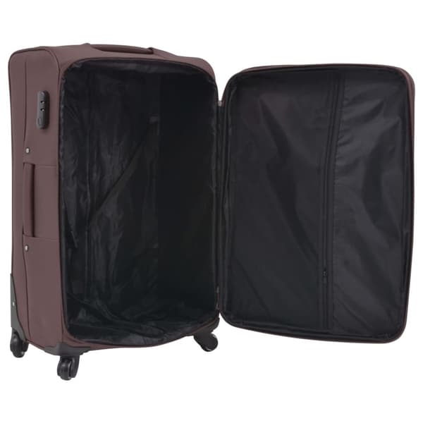 Resväskor 3 st kaffebrun soft case