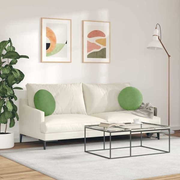 Sittkuddar 2 pcs Ljusgrön Ø 40 x 13 cm Sammet