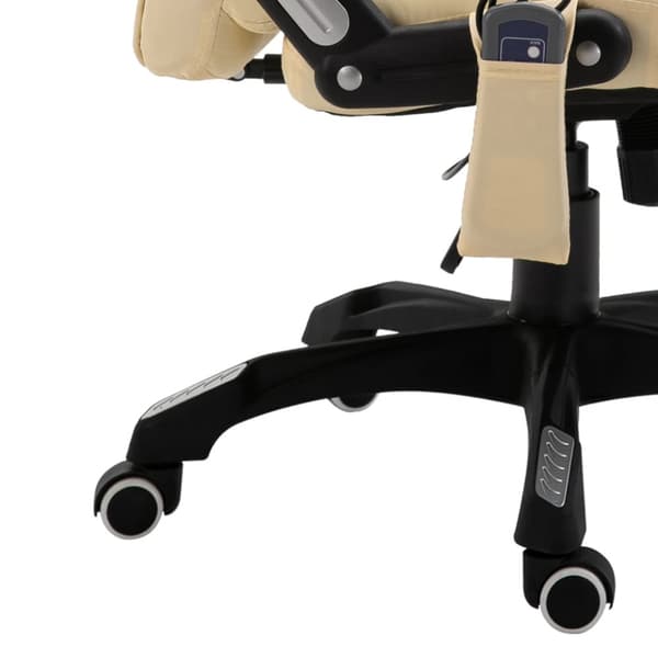 Massagekontorsstol gräddvit konstläder