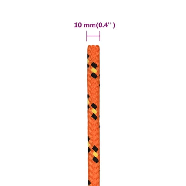 Båtlina orange 10 mm 25 m polypropylen