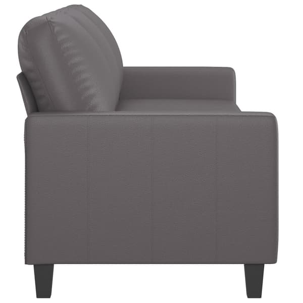 3-sitssoffa grå 180 cm konstläder