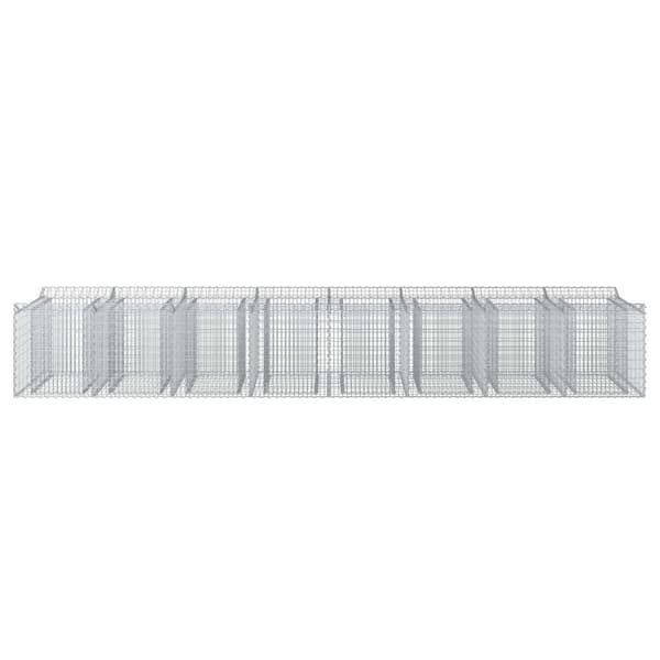 Gabion upphöjd säng 3 pcs Silver