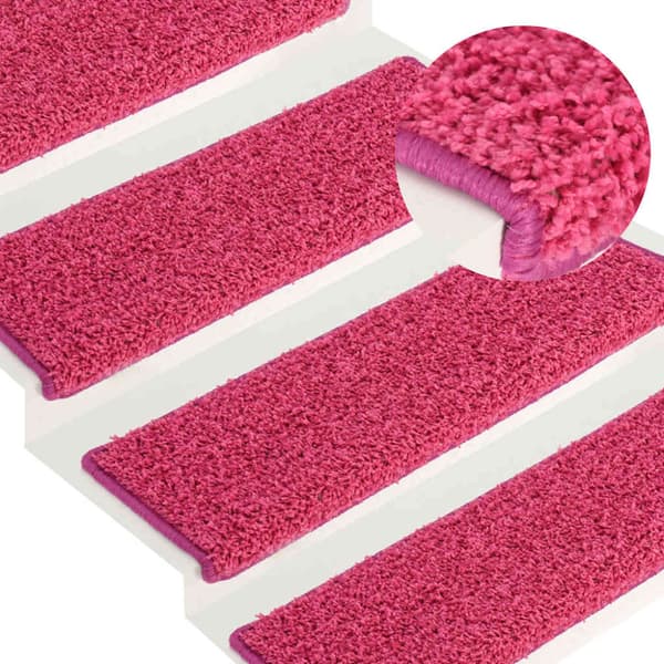 Trappmattor 30 st 65x21x4 cm rosa rektangulär kant