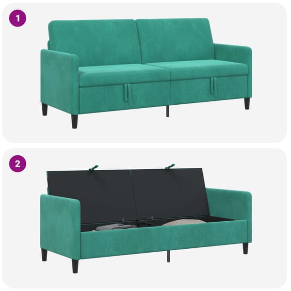 Soffa med förvaring Turkos 192 x 78 x 87 cm Polyester