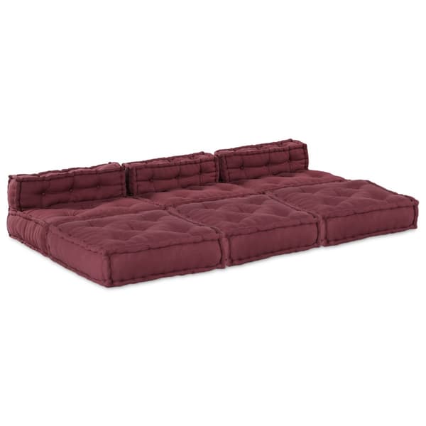 Modulsofa enhet 4 pcs Bordeaux Tyg
