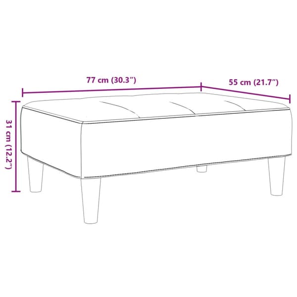 Fotpall mörkgrå 77x55x31 cm sammet