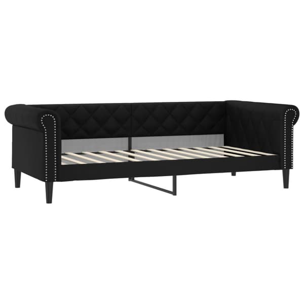 Dagbädd utdragbar svart 90x200 cm konstläder