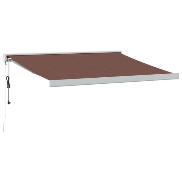 Markis automatiskt infällbar brun 300x250 cm