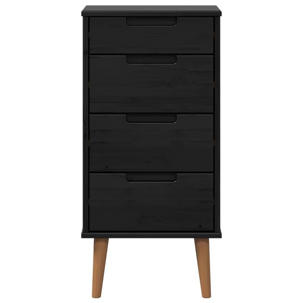 Kommode MOLDE Svart 40 x 35 x 82 cm Massiv furu