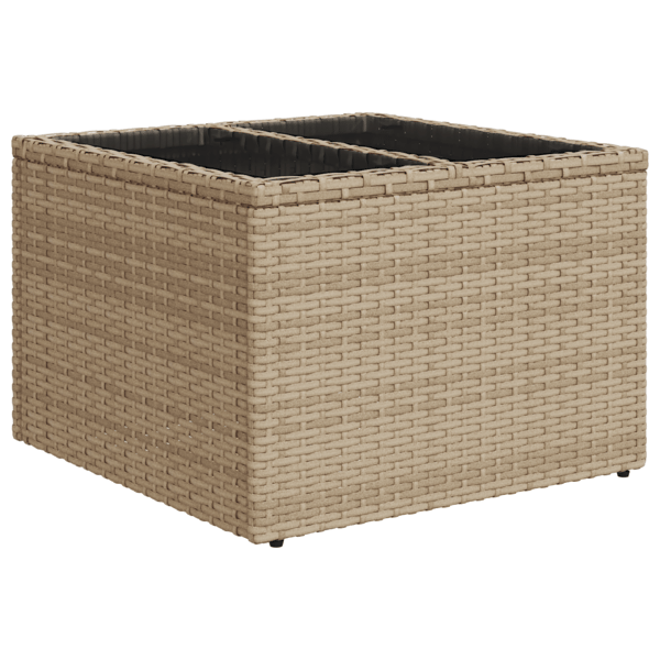 Trädgårdsoffset med kudde 8 pcs Beige och vit Poly rattan