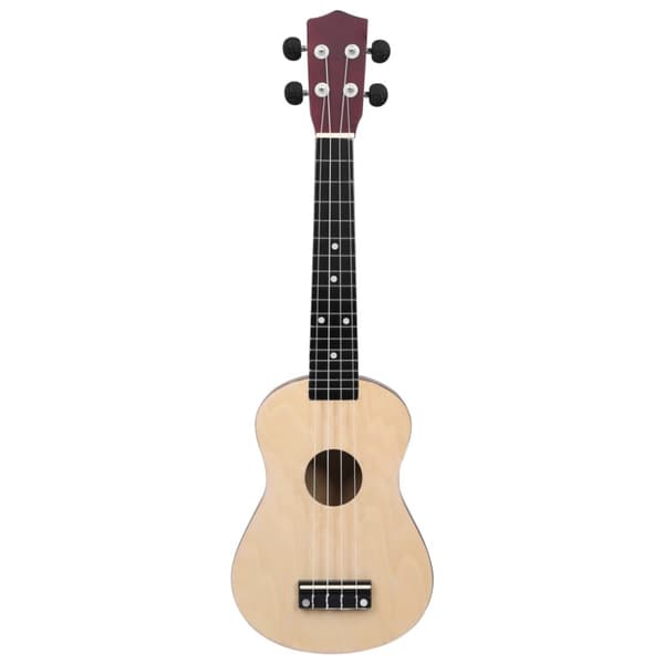 Ukulele med väska för barn sopran ljust trä 23"