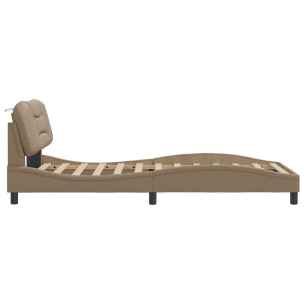 Bed Frame with LED without Mattress "Hvar" Cappuccino 100x200 cm